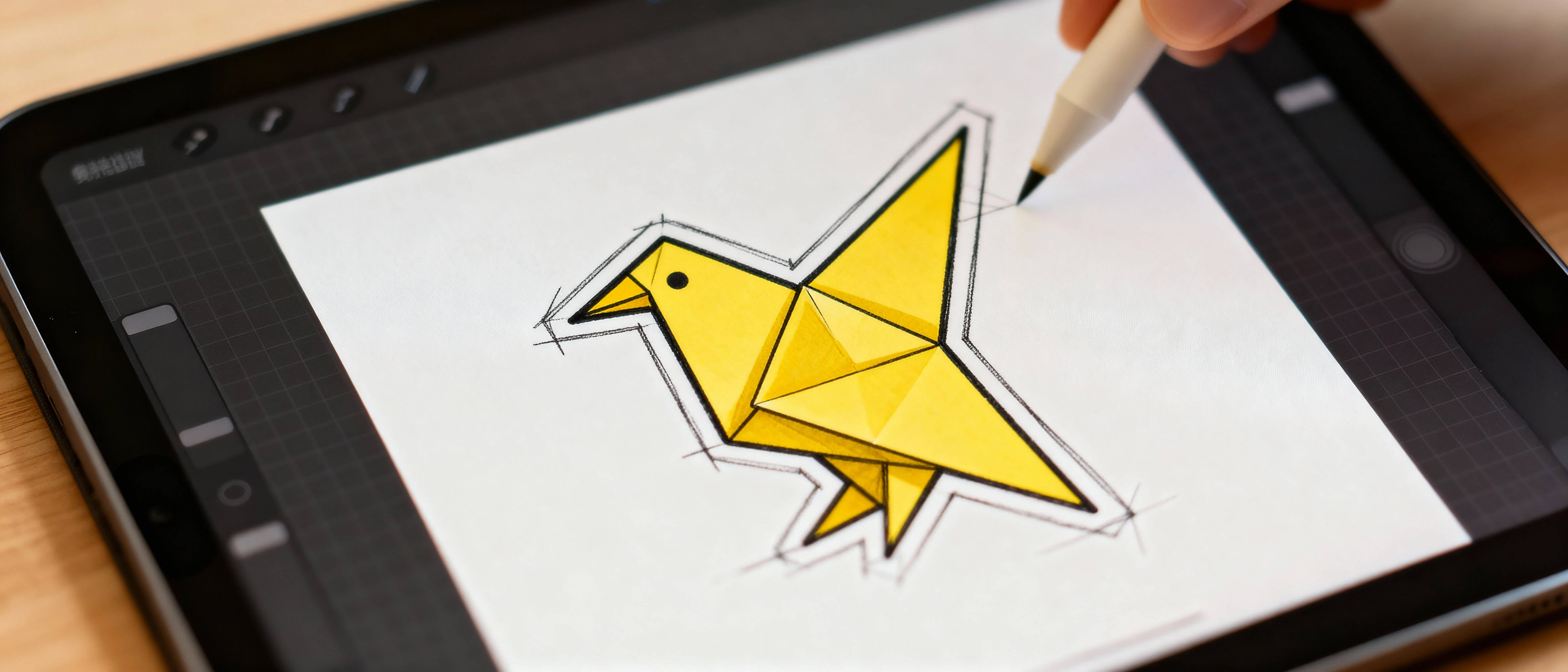 Yellow Bird Origami Logo